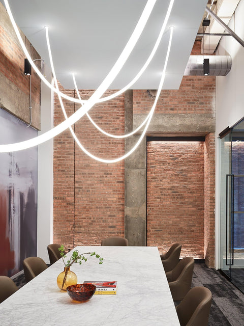 Flexible Curved LED Pendant Light for Commercial and Large Interiors