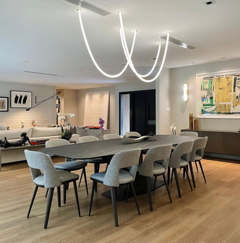 Flexible Curved LED Pendant Light for Commercial and Large Interiors