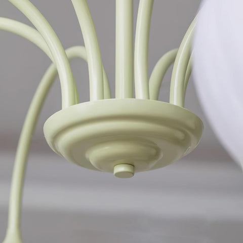 Tulip Matcha Chandelier with Botanical Glass Shades