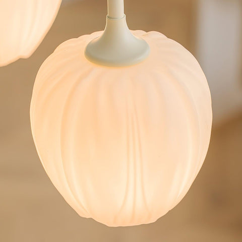 Tulip Matcha Chandelier with Botanical Glass Shades