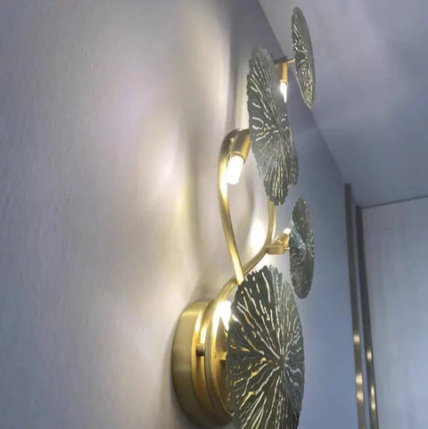 Modern Sculptural Lotus Leaf Wall Sconce for Bedroom Accent Lighting