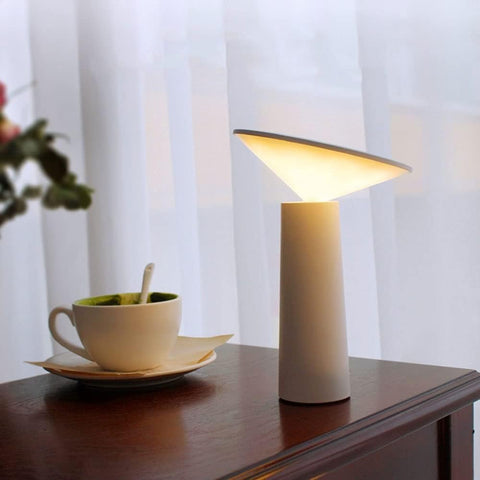 Minimalist Rechargeable LED Table Lamp with 360° Rotating Head and Dimmable Light
