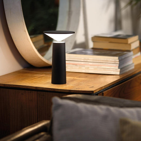 Minimalist Rechargeable LED Table Lamp with 360° Rotating Head and Dimmable Light