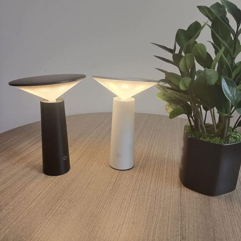 Minimalist Rechargeable LED Table Lamp with 360° Rotating Head and Dimmable Light