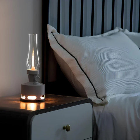 LED Lantern with Rechargeable Battery and Dimmable Oil Lamp Design