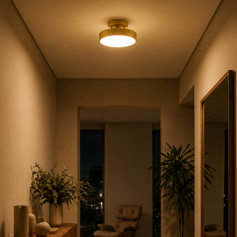 Iron LED Flush-Mount Ceiling Light with Three Light Settings