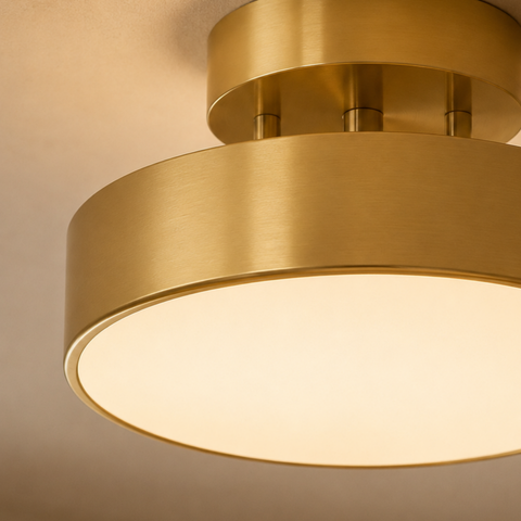 Iron LED Flush-Mount Ceiling Light with Three Light Settings