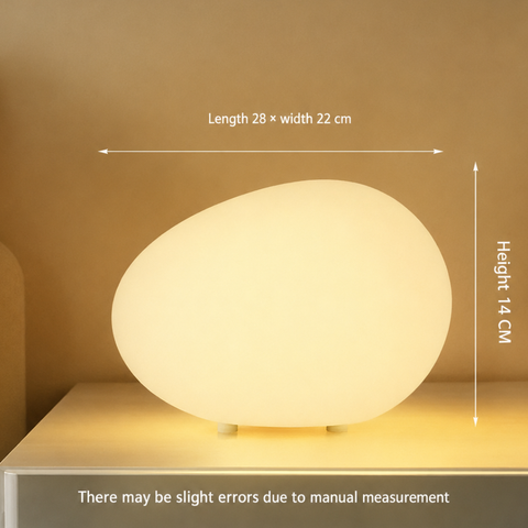 Table Lamp with Smooth Pebble Shape and Three Light Colors