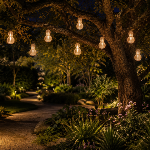 Outdoor Pendant Light with Woven Synthetic Vine Shade