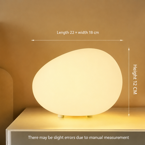 Table Lamp with Smooth Pebble Shape and Three Light Colors