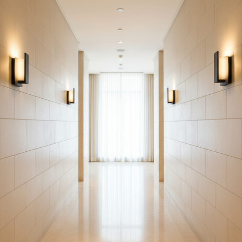 Outdoor Wall Sconce with Offset Metal Panel and LED Backlight