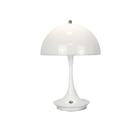 Wireless Rechargeable LED Table Lamp with Dimmable Light and Compact Dome Shade