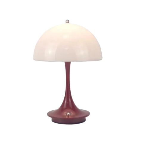Wireless Rechargeable LED Table Lamp with Dimmable Light and Compact Dome Shade