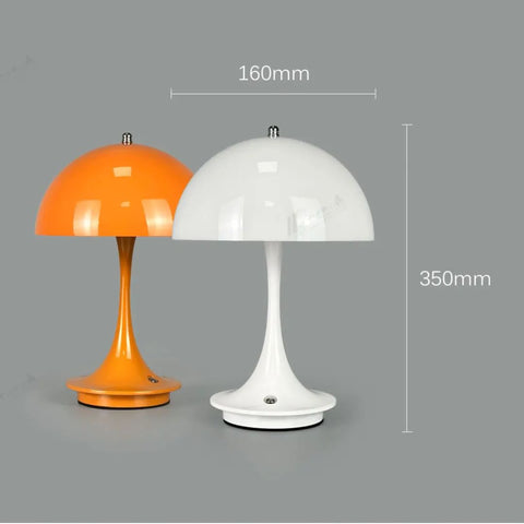 Wireless Rechargeable LED Table Lamp with Dimmable Light and Compact Dome Shade