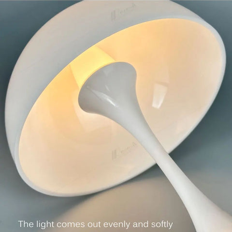 Wireless Rechargeable LED Table Lamp with Dimmable Light and Compact Dome Shade