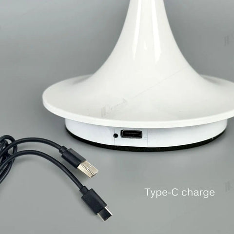 Wireless Rechargeable LED Table Lamp with Dimmable Light and Compact Dome Shade