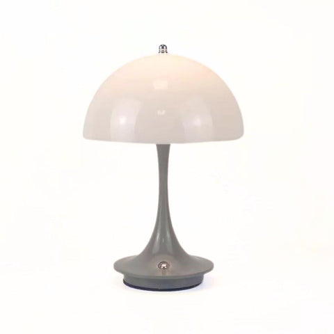 Wireless Rechargeable LED Table Lamp with Dimmable Light and Compact Dome Shade