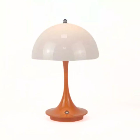 Wireless Rechargeable LED Table Lamp with Dimmable Light and Compact Dome Shade