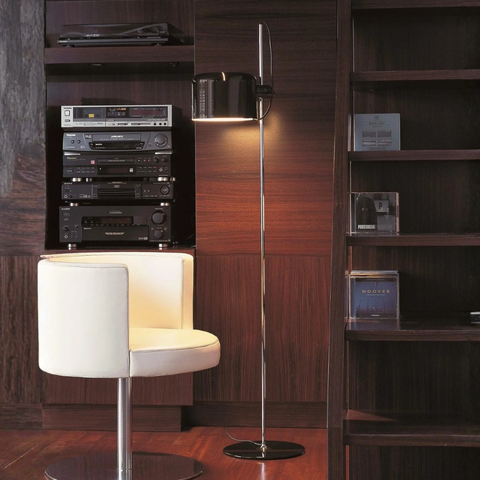 Floor Lamp with Adjustable Rounded Shade and Foot Switch Control