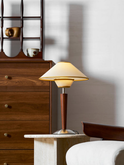 Talonwood Table Lamp with Wood Base and Fabric Shade