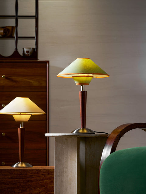 Talonwood Table Lamp with Wood Base and Fabric Shade