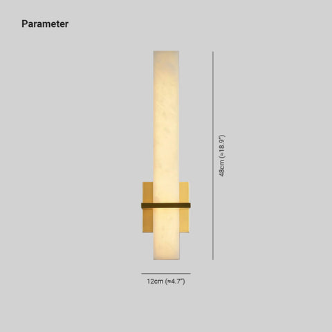 Alabaster Column LED Wall Sconce for Bedroom and Hallway Lighting