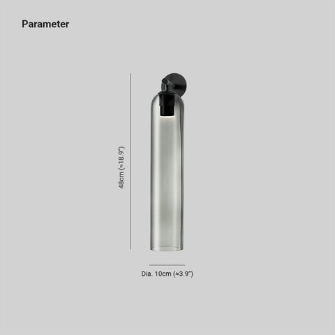 Cylindrical Glass LED Wall Sconce for Bedroom and Hallway Lighting
