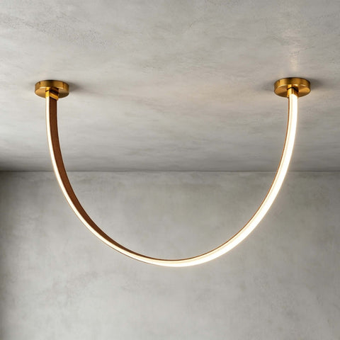 Curved Linear LED Chandelier with Dining Room Lighting