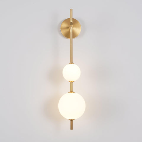 Vertical Globe Wall Lamp with Stacked Glass Shades