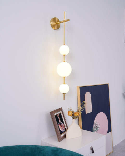 Vertical Globe Wall Lamp with Stacked Glass Shades