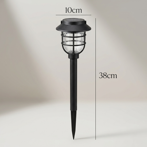 Solar LED Path Light with Iron Cage and Ground Stake for Gardens