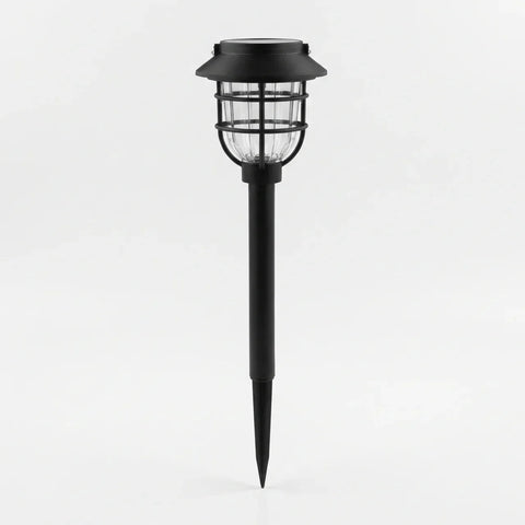 Solar LED Path Light with Iron Cage and Ground Stake for Gardens
