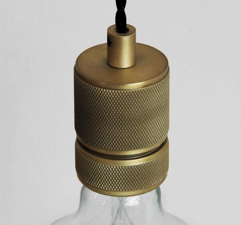 Plug-In Wall Sconce with Hanging Bulb Socket and Industrial Ring