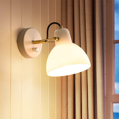 Glass Wall Sconce with Simple Bell Shade