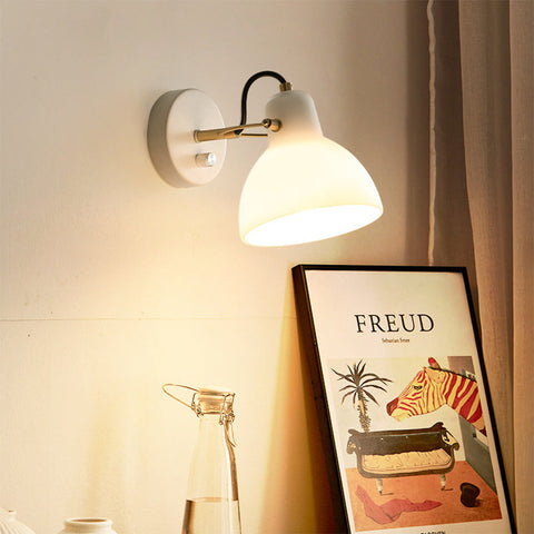Glass Wall Sconce with Simple Bell Shade