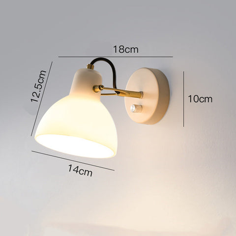Glass Wall Sconce with Simple Bell Shade
