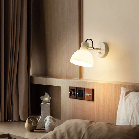 Glass Wall Sconce with Simple Bell Shade