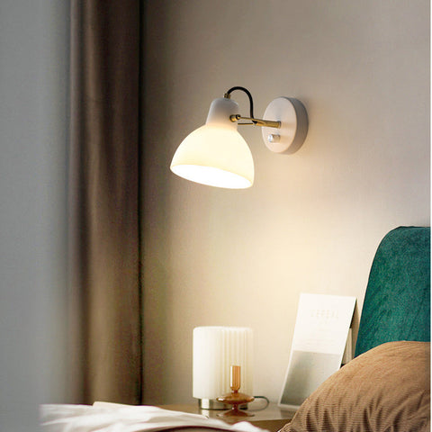 Glass Wall Sconce with Simple Bell Shade