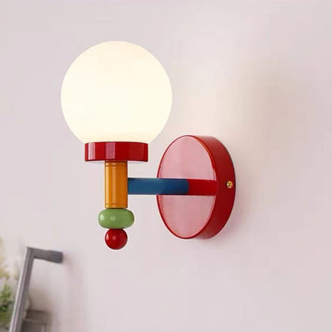 Multicolor Glass Globe Wall Sconce