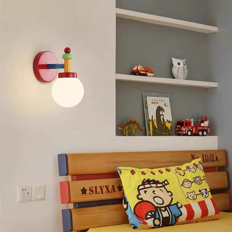 Multicolor Glass Globe Wall Sconce
