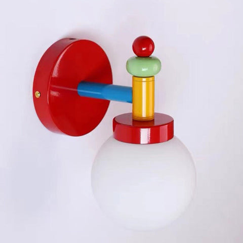 Multicolor Glass Globe Wall Sconce