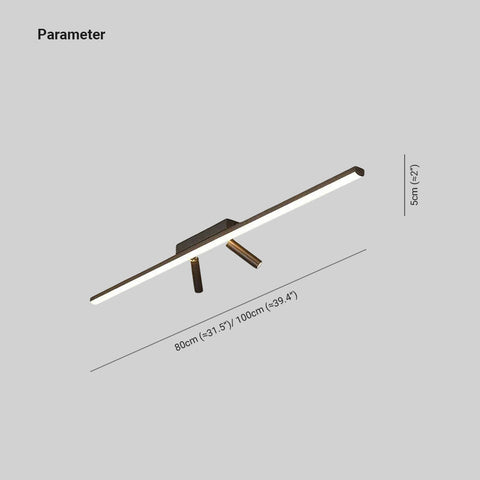 Linear LED Ceiling Light with Adjustable Spotlights for Living Rooms