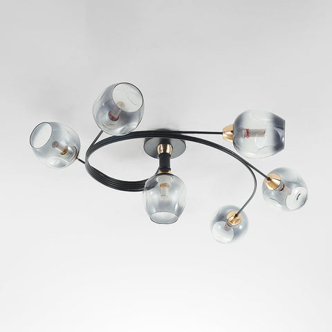 Glass Globe LED Flush Mount Ceiling Light for Dining Room Lighting