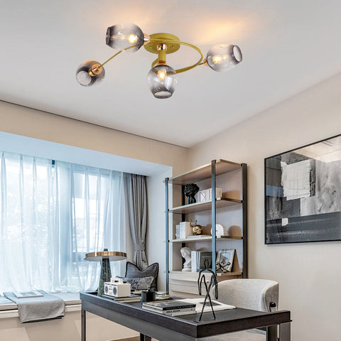 Glass Globe LED Flush Mount Ceiling Light for Dining Room Lighting