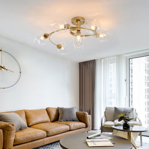 Glass Globe LED Flush Mount Ceiling Light for Dining Room Lighting