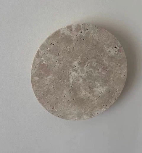 Wall Light with Round Travertine Shade