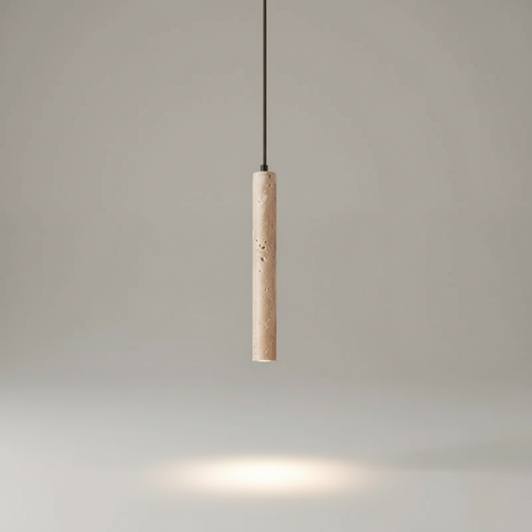 Minimalist Stone and Wood Pendant Ceiling Light with G9 Socket and Adjustable Color Temperature