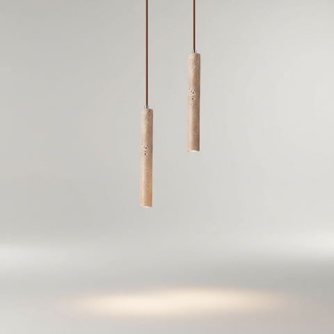 Minimalist Stone and Wood Pendant Ceiling Light with G9 Socket and Adjustable Color Temperature