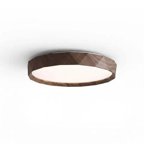 Wood-Effect LED Flush Mount Ceiling Light with Remote Option — product view
