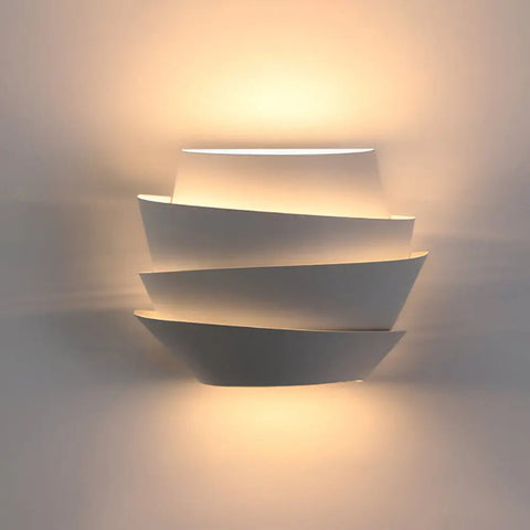 Layered Metal Wall Sconce with Up and Down Lighting for Indoor Spaces